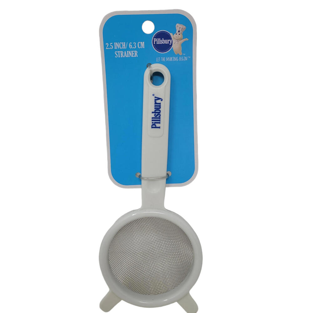 Pillsbury Doughboy 2.5" Mesh Strainer Kithchen Tool Utensil NEW White
